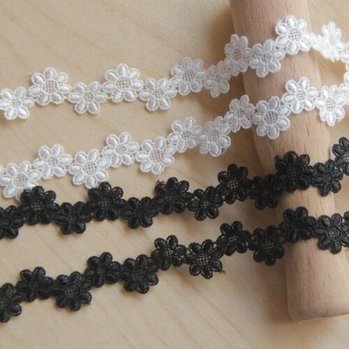 15yards/lot Embroidery Polyester White Black Lace Trims Diy Necklace Jewelry Ribbon Handmade Sew Clothes Garments Accessories