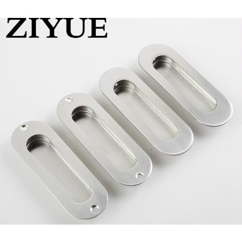 2Pcs/Lot Stainless Steel Concealed Handle Modern Minimalist Cabinet And Drawer Sliding Door Embedded Hidden Holes