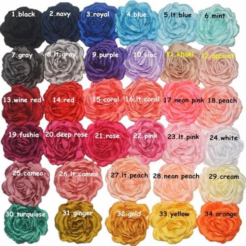 20 pcs/lot , 9.5cm peony flowers high quality satin chiffon side flower headwear hair accessories accessories