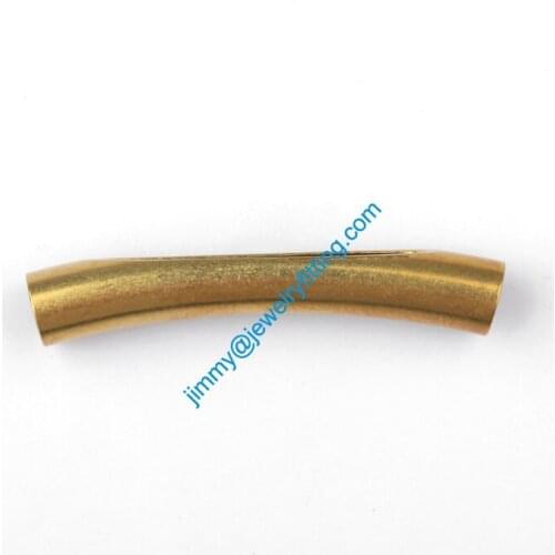 2013 New Jewelry findings Raw Brass opened Bent Tubing tube spacer tube beads for bracelet 6*35mm