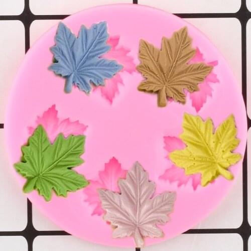 3D Craft Maple Leaf Silicone Mold Cupcake Topper Fondant Molds Cake Decorating Tools Chocolate Gumpaste Mould Candy Clay Moulds