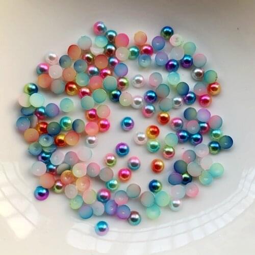 4mm 400PCS Colorful Semicircle Jewelry Manufacture Resin Flat Back Rhinestone Nail Art Decoration DIY Accessories