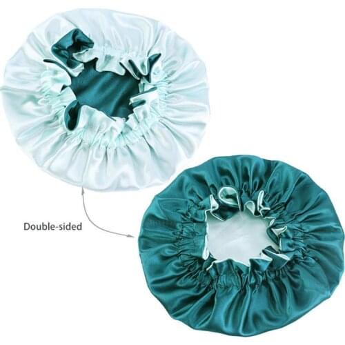 45BF Kids Reversible Satin Bonnet Double Layer Adjustable Size Sleep Night Cap Head Cover Bonnet Hat