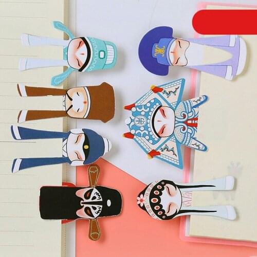 70 PCS 10 Sets Cardboard Paper Bookmark Style Chinese Peking Opera Culture Art Design Originality Stationery Mini Bookmarks