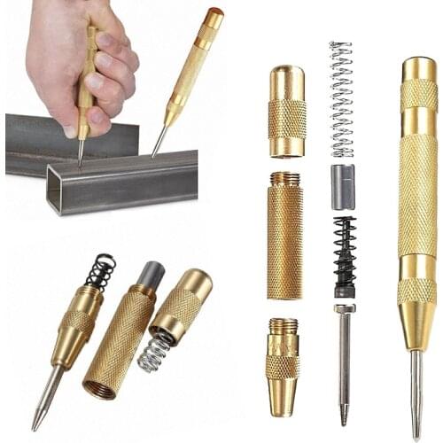 Automatic Center Pin Punch Spring Loaded Marking Starting Holes Tool HSS Center Punch Stator Punching Marker Woodwork Drill Bit