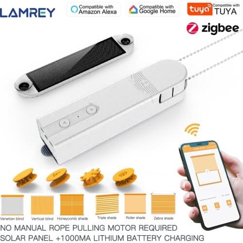 Electric curtain DIY automatic curtain motor smart tuya zigbee 3.0 mobile phone control built-in battery solar charging