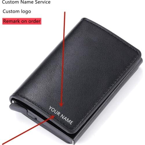 Bisi Goro Men Rfid Locking Aluminum Box Credit Card Anti Theft Brush Wallet High Quality CardHolder Neutral Wallet Customization