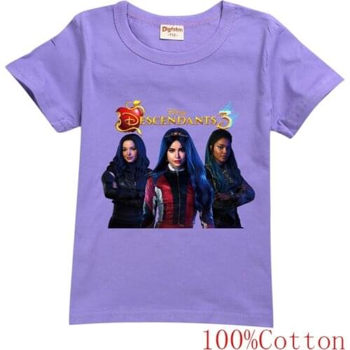 Children Kids Halloween Cartoons Cosplay Party Descendants Mal Evie Princess Clothing T-Shirt Clothes For GirlsCartoons