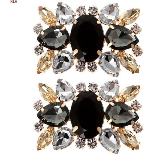 KLV 2Pcs Vintage Rhinestone Wedding Bridal Shoe Clips Accessory DIY Shoe Decoration