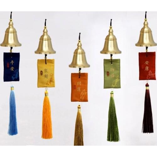 1pcs Creative Tassel Pendant Copper Bells Ancient Blessing Wind Chimes for Car Decor Prop Women Men Birthday Gift