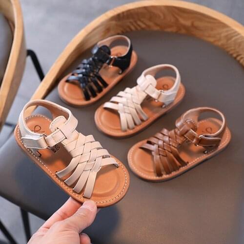 Summer Childrens Roman Sandals Fashion Casual Shoes Weave Beach Girls Sandals Soft Sole Shoes
