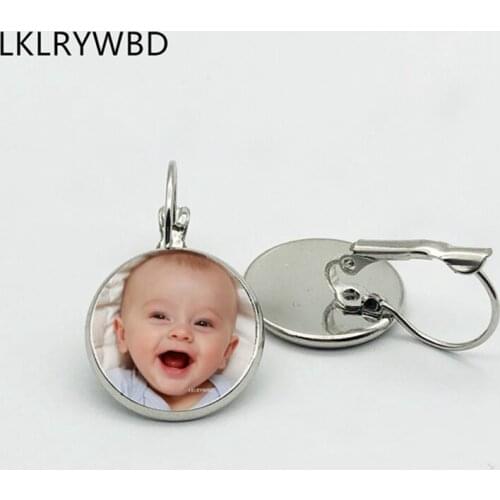 LKLRYWBD/Private DIY Photo Custom Handmade Earrings Kids Parents Brothers and Sisters Relatives Friends Earrings Jewelry