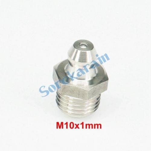 M10 x 1mm Metric male Stainless Steel Grease Zerk Nipple Fitting For grease gun