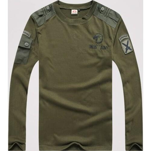 Tactical outdoor military fan Long sleeve mens casual Round neck loose t-shirt S-XXXL
