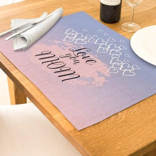 Polyester Linen Placemat Modern Tableware Mat For Mothers Day Kitchen Dining Table Pad Waterproof Coaster Home Decor 30*40cm/pc