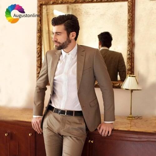 Slim Fit Formal Men Suits Wedding Tuxedos Terno Groom Wear 2 Pieces (Jacket+Pants) Business Prom Suits Blazer Costume Homme