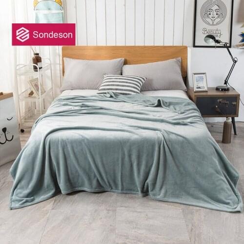 Sondeson Super Soft Color Warm Coral Fleece Blanket Sheet Bedspread Sofa New Throw Light Thin Mechanical Wash Flannel Blanket