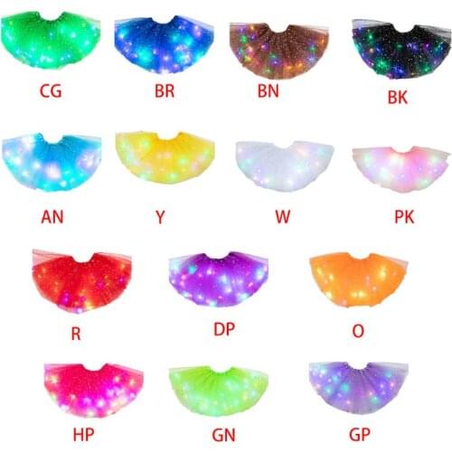 LED Glowing Light Kids Girls Princess Tutu skirts Children Cloth Wedding Party Dancing miniskirt Costume cosplay led clothing