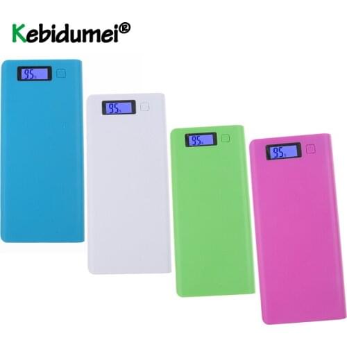 Universal External DIY 8x18650 Power Bank Case LED Display Battery Storage Box Without Battery For Iphone Android Phone