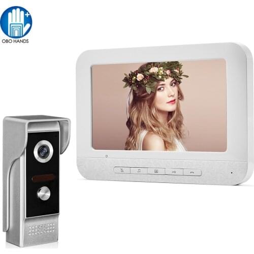 7" TFT Color Video Door Phone Intercom System Wired Door Bell interphone Screen Monitor with 25 Ringtone-V70M-M4/L