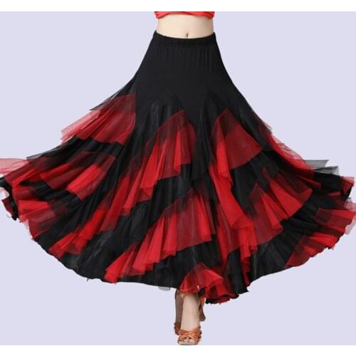 New Latin National Standard Dance Skirt Modern Ballroom Dance Skirt Girl Spanish Dress Flamengo Shirt For Women