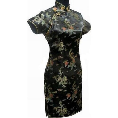 Plus Size 6XL For Women Stage Show Dress Chinese Lady Sexy Short Sleeve Cheongsam Short Qipao Traditioanl Casual Dress