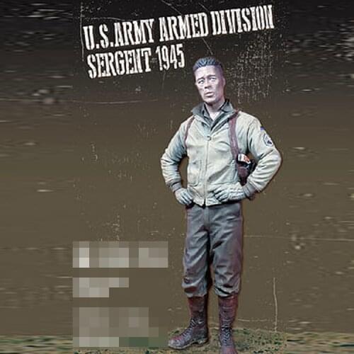 1/35 U.S.Army Armed Division Sergent 1945, Resin Figure soldiers GK, Military war theme, Uncoated No colour