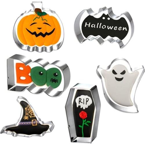 1Pcs Halloween Cookie Cutter Pumpkin Ghost Witch Stainless Steel Biscuits Home Cake Mold Baking tools Halloween Party Decoration