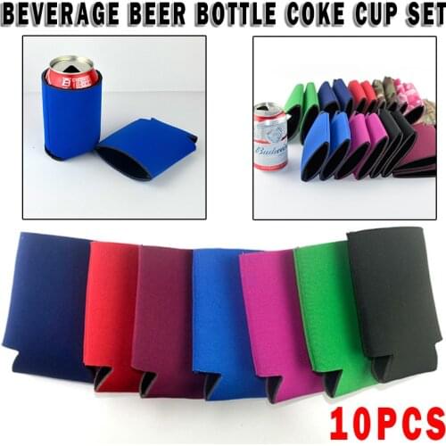 10pcs Neoprene Beer Coke Can Drink Bottle Sleeve Holder Insulator Wrap Cover Keeps Your Drink Cool And Hands Dry