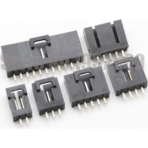 100PCS MX2.54 Dupont Straight Pin Socket 180 Degree 2/3/4/5/6/8/10/12Pin with Belt Buckle 2.54mm Single Row