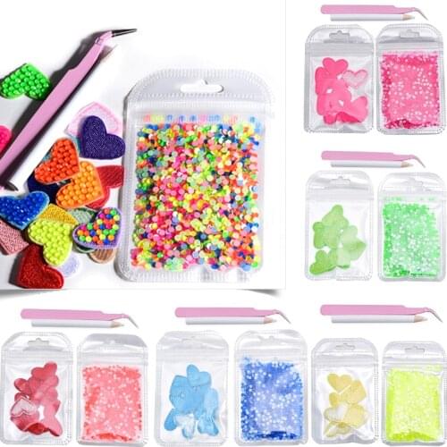1440pcs SS10 Neon Non Hot Fix Rhinestones with Heart Shape Patches Set стразы Crystal Rhinestones Strass For DIY Decorations A10