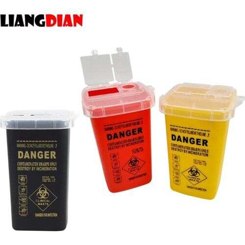 1L Plastic Tattoo Medical Supplies Container Waste Box Buckets Collection Barrels For Disposable Tattoo Needle Tips Accessories