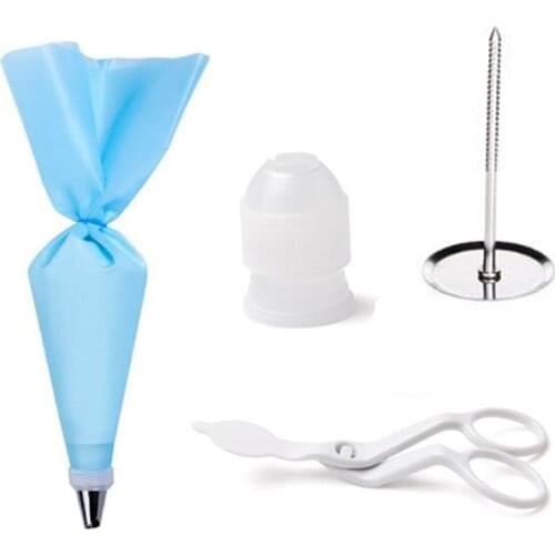 4Pcs/set Icing Piping Scissors Nail Safety Rose Decor Lifter Fondant Silicone Cream Bag Flower Transfer Baking Pastry Tools