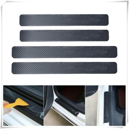 4PCS Car Styling Stickers Scuff Anti Scratch Carbon Fiber for Volkswagen VW JETTA MK5 MK6 GOLF 5 6 7 GTI TIGUAN PASSAT B5 B6 B7