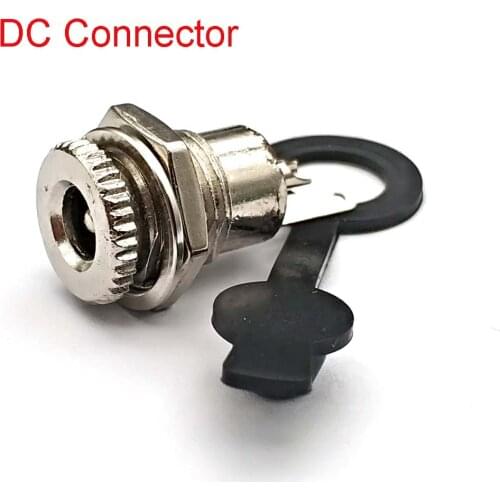5.5mm X 2.1mm/5.5x2.5 DC Power Jack Socket Female Panel Mount Connector Metal Panel Mount Interface Plug Wire Terminals