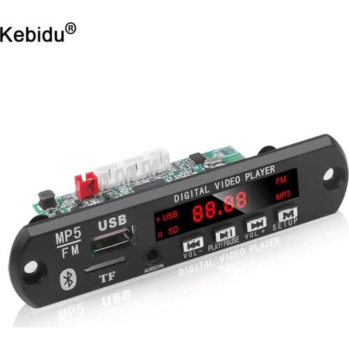 5V 12V MP3 Module WMA MP5 Decoder Board 1280x720 2-Channel Output Wireless Bluetooth5.0 Audio Module Support e-book USB TF Radio