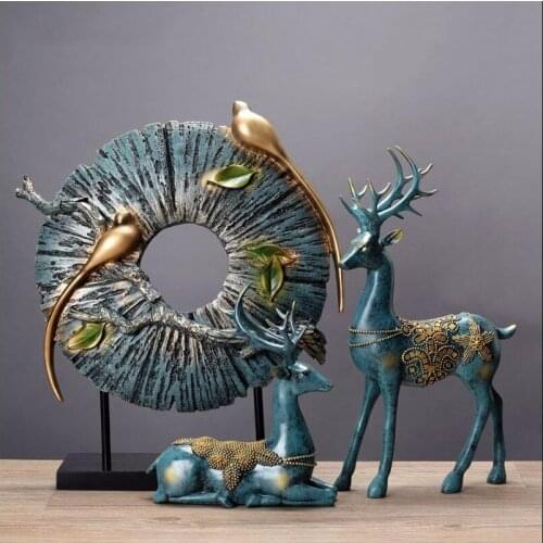 AMERICAN RESIN DEER FIGURINES CRAFTS HOME LIVINGROOM TABLE FURNISHING DECOARTION HOTEL OFFICE DESKTOP ACCESSORIES DECOARTION ART