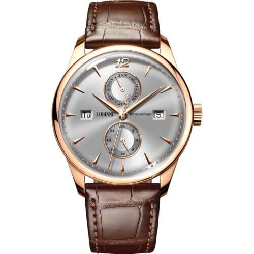 LOBINNI Men Luxury Watch Mens Automatic Watches Mechanical Wristwatches Waterproof Sapphire Leather Strap Switzerland Relogio