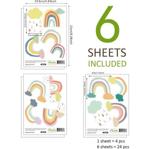 Watercolor PVC Decoration Candy Color Macaroon Wall Sticker for Children Bedroom Decor Kitchen Toilet Bathroom Fridge Stickers