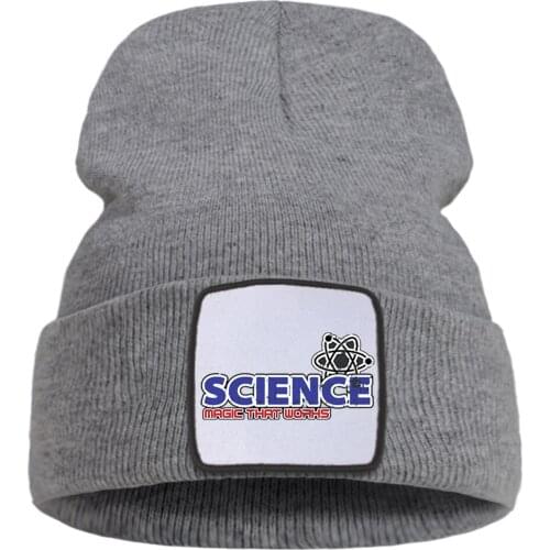 Science Magic That Works Print Flexible Unisex Hats Skullies Casual Beanie Hat Soft Fashion Knitted Hats Hot Sale Quality Hat