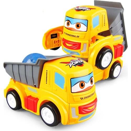 Electric Walking Engineering Vehicle Deformation Dump Truck Light Music Car Children Toy