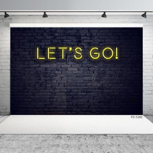Dark Brick Wall Slogan Photo Backgrounds Vinyl Cloth Backdrop Photography Props for Children Baby Portrait Toy Pet Photoshoot