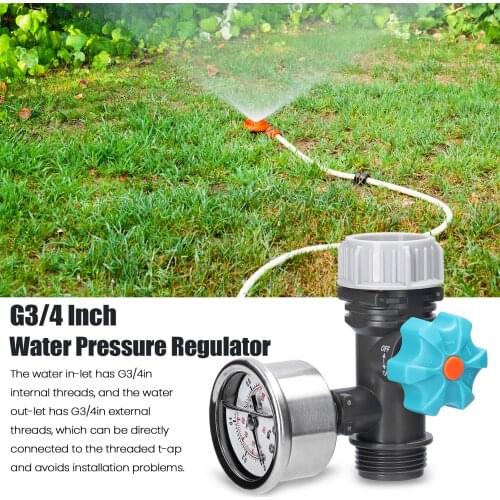 G3/4 Inch Water Pressure Regulator Tool Digital Display Pressure Gauge for Greenhouse Garden Irrigation Controller
