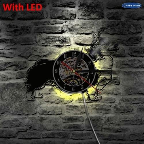 Cardigan Welsh Corgi Dog LED Vinyl Record Light Pet Puppy Wall Light Handmade Gift For Dog Lover Dog Wall Art Decor