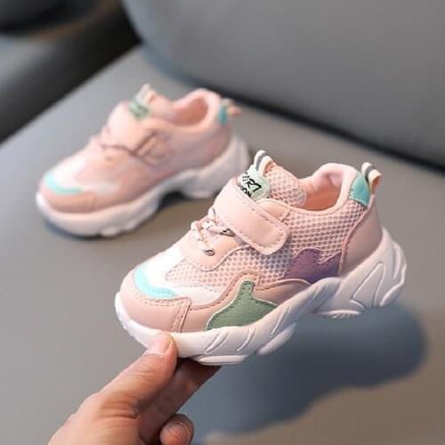 Kids Sport Sneakers Boys Girls Pink White Black Trainers Children Casual School Shoes Mesh Footwear Flat Shoes Spring Autumn