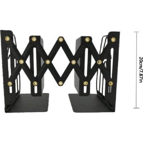 M17F 1 Set Unique Hollow-out Bookends Stretchable Metal Book Ends for Home Office Book Shelf Holder Home Decorative Bookends