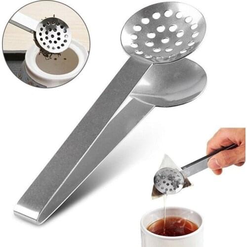 Multi-Function Stainless Steel Teabag Tongs Tea Bag Squeezer Holder Grip Kitchen Tool Anti-Scalding Tea Set Accessories