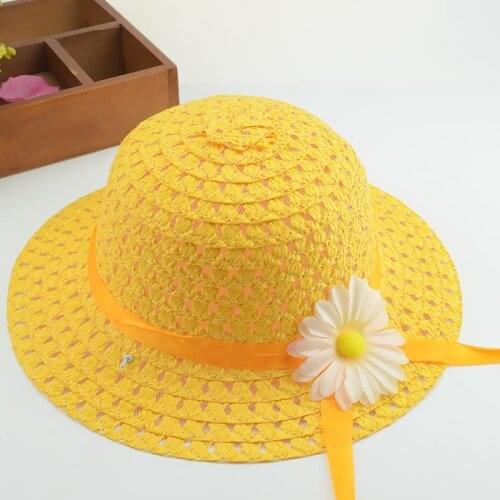 Fashion Childrens Woven Straw Hat shoulder Bag Set Summer Girl Cute Cartoon Strawberry Beach Travel Sunscreen Wave Lace Sun Cap