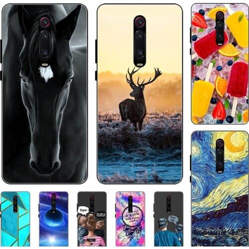 Fashion Bumper Cute Case For Xiaomi Redmi K20 Pro K20 Xiaomi Mi 9T Pro 6.39" Case Soft Silicone Cat Horse Flower Cover Shell