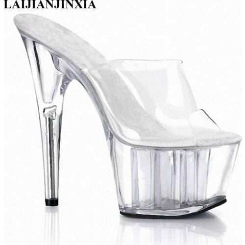 New 6 inch high shoe, 15 cm, sexy transparent crystal sole, model stage, dancing shoes